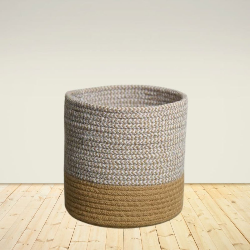 Dual Tone Jute Baskets - Large (One Piece) | Verified Sustainable Baskets & Boxes on Brown Living™