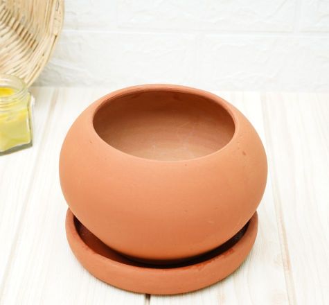 Buy Earthen Pot For Small Plants(Pack of 1) | Shop Verified Sustainable Pots & Planters on Brown Living™