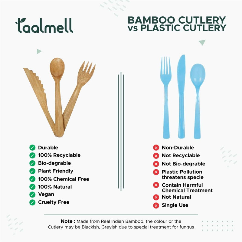 Buy Eco Cutlery - 2 coconut bowls, 1 pack of bamboo cutlery, 1 Straw & a Straw Cleaner Free Cotton Bag | Shop Verified Sustainable Kitchen Tools on Brown Living™