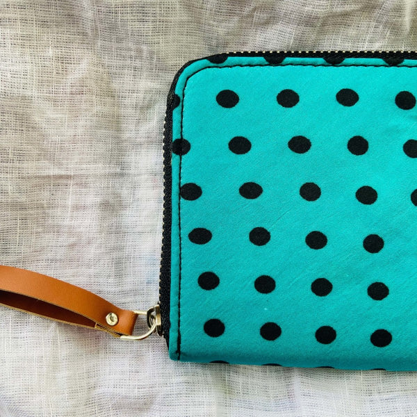 Buy Eco-Friendly Hand-made Wallet - Green Polka | Shop Verified Sustainable Travel Accessories on Brown Living™