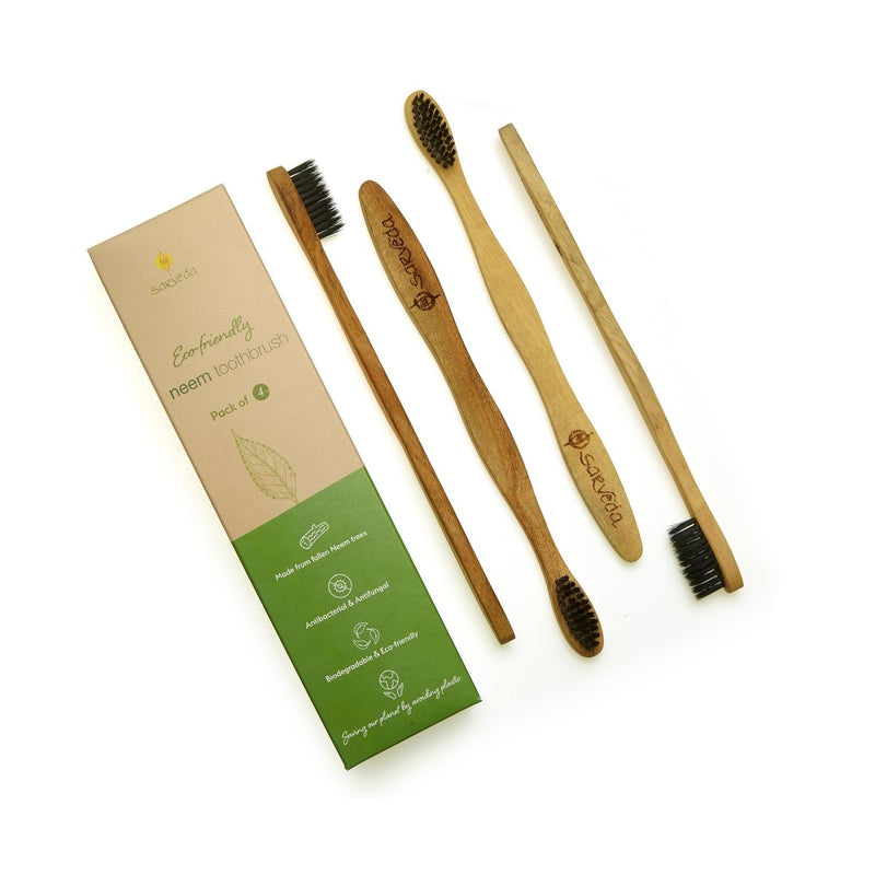 Buy Eco-friendly Toothbrush made from Natural Neem Wood with Anti-bacterial & Anti-fungal properties | Shop Verified Sustainable Tooth Brush on Brown Living™