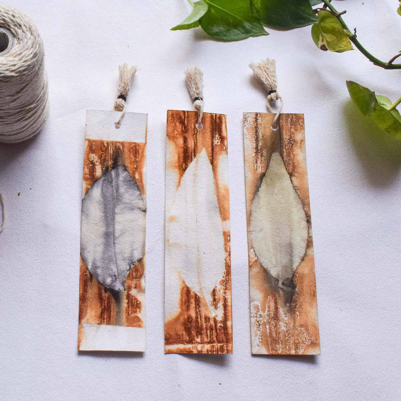 Buy Eco-printed Bookmarks - Set of 3 | Shop Verified Sustainable Bookmarks on Brown Living™