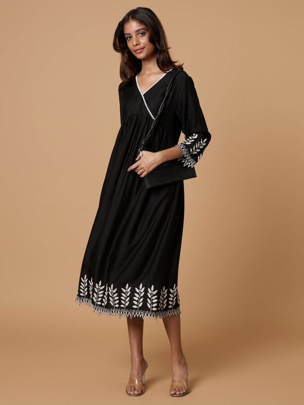 Buy Ecovero Black Cutwork Dress | Shop Verified Sustainable Products on Brown Living