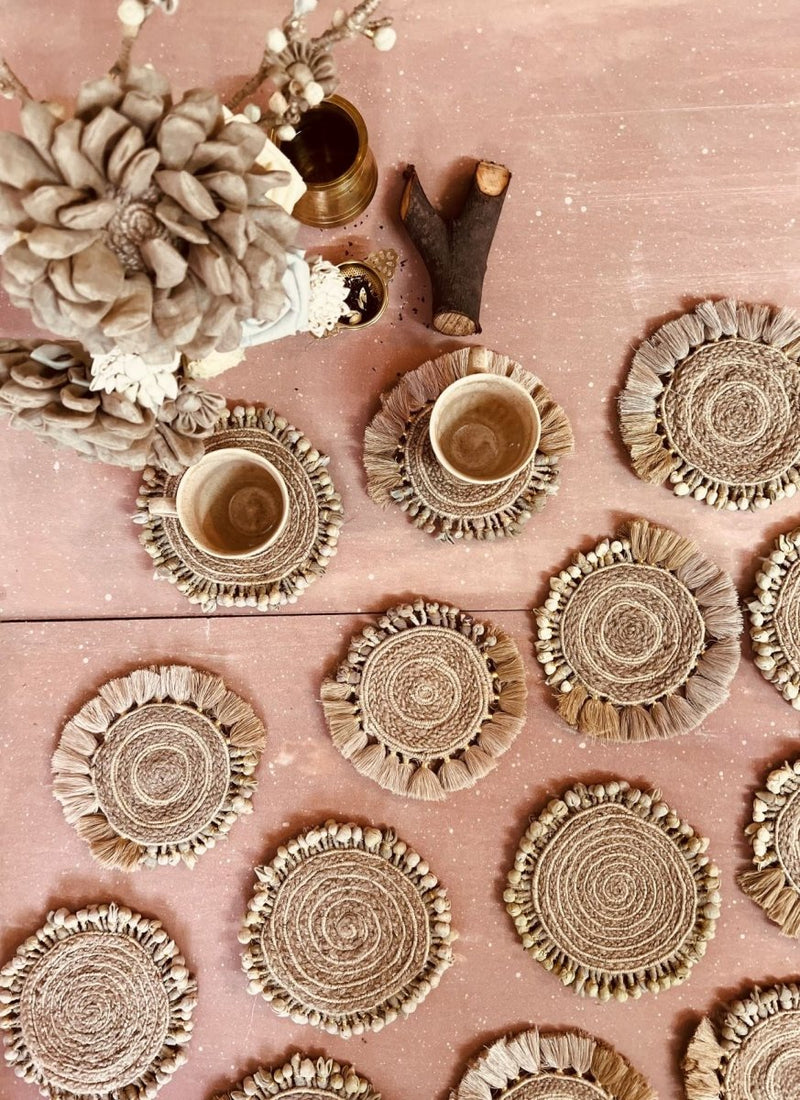 Buy Ek Rang- Colour of Skin Handcrafted Coasters- Set of 2 | Shop Verified Sustainable Table Decor on Brown Living™