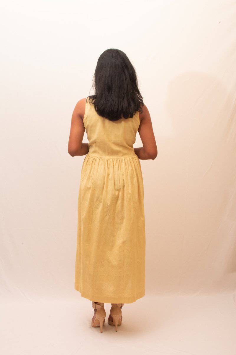 Buy Embroidered Yellow Floral Dress | Shop Verified Sustainable Womens Dress on Brown Living™