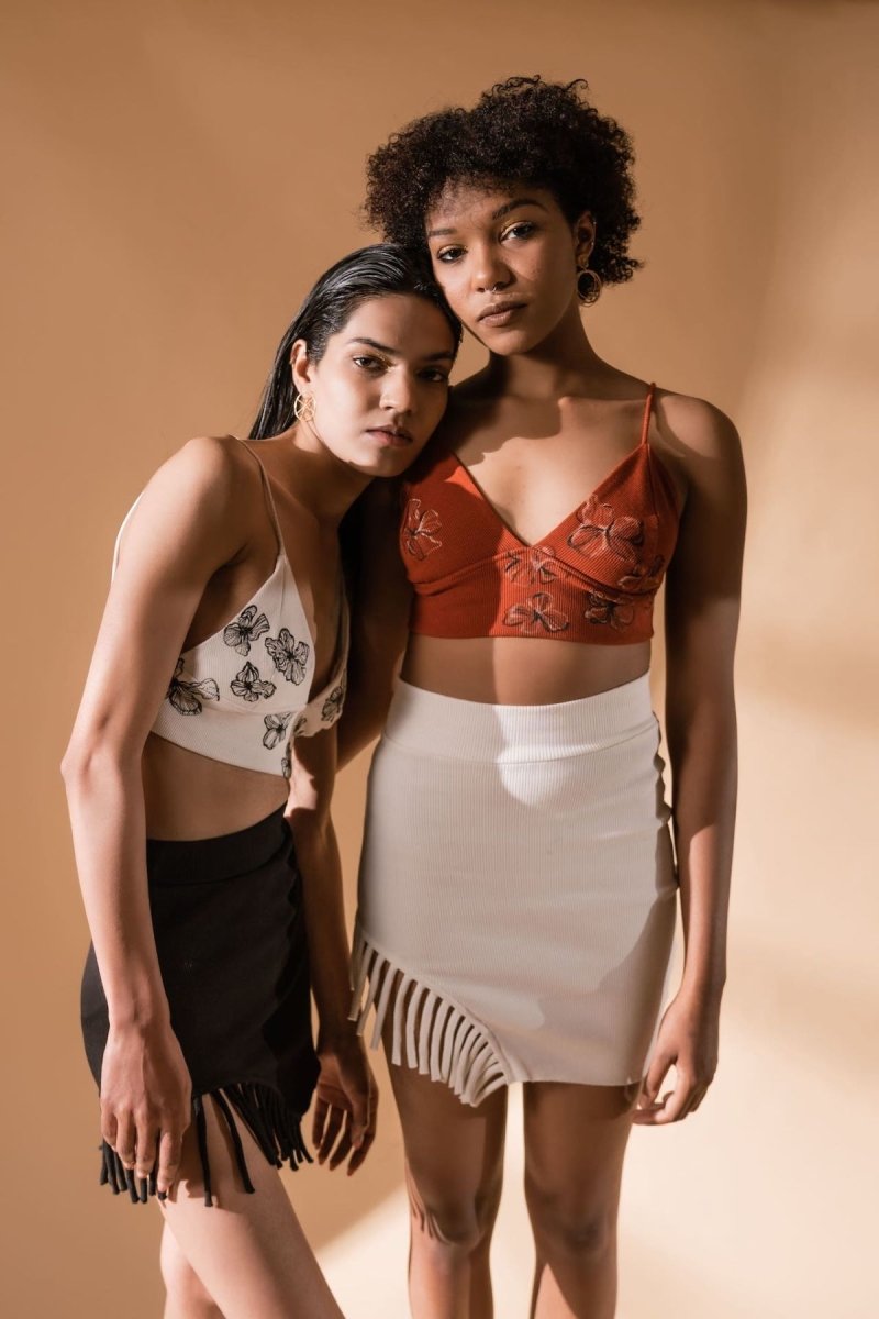 Buy Fia Top | Hand Painted Cotton Knit Crop Top (White) | Shop Verified Sustainable Womens Top on Brown Living™