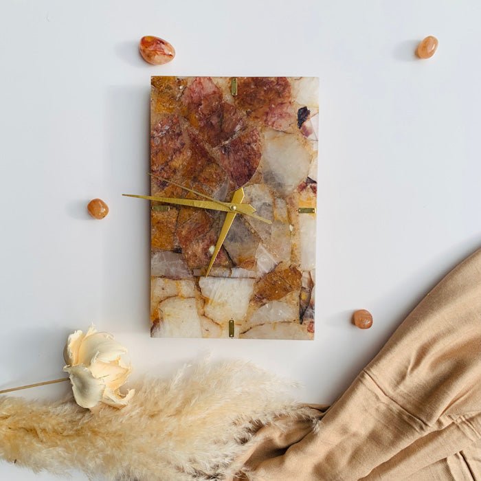 Buy Fire Quartz Rectangle Wall Clock | Shop Verified Sustainable Clock on Brown Living™