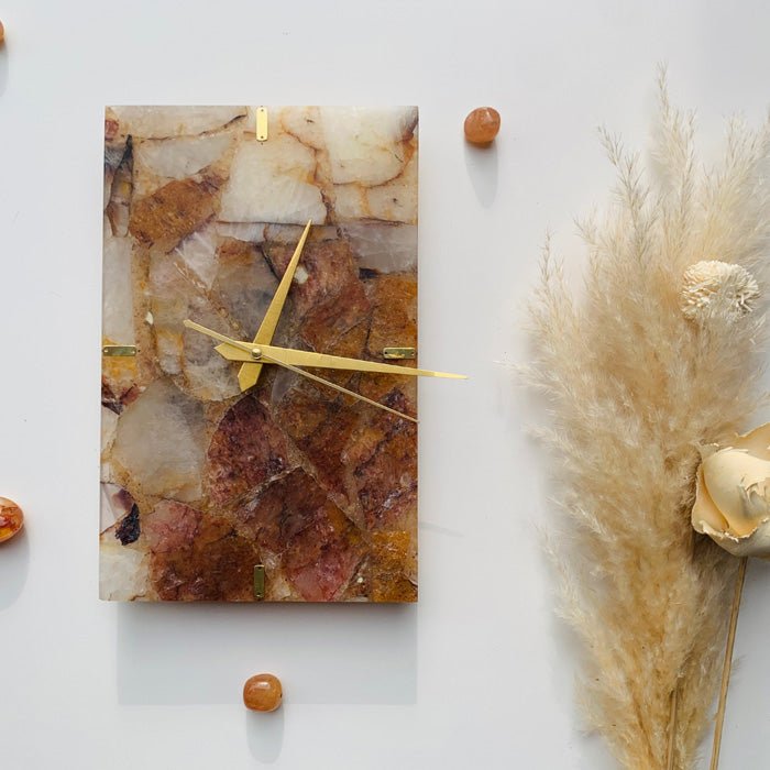 Buy Fire Quartz Rectangle Wall Clock | Shop Verified Sustainable Clock on Brown Living™