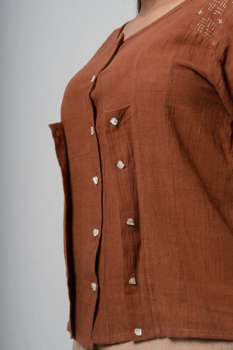 Buy Flap Placket Blouse | Shop Verified Sustainable Womens Blouse on Brown Living™