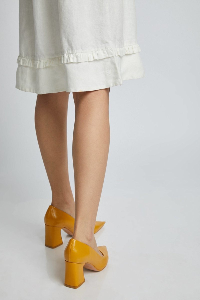 Buy Flare Ruffles Dress White | Shop Verified Sustainable Womens Dress on Brown Living™