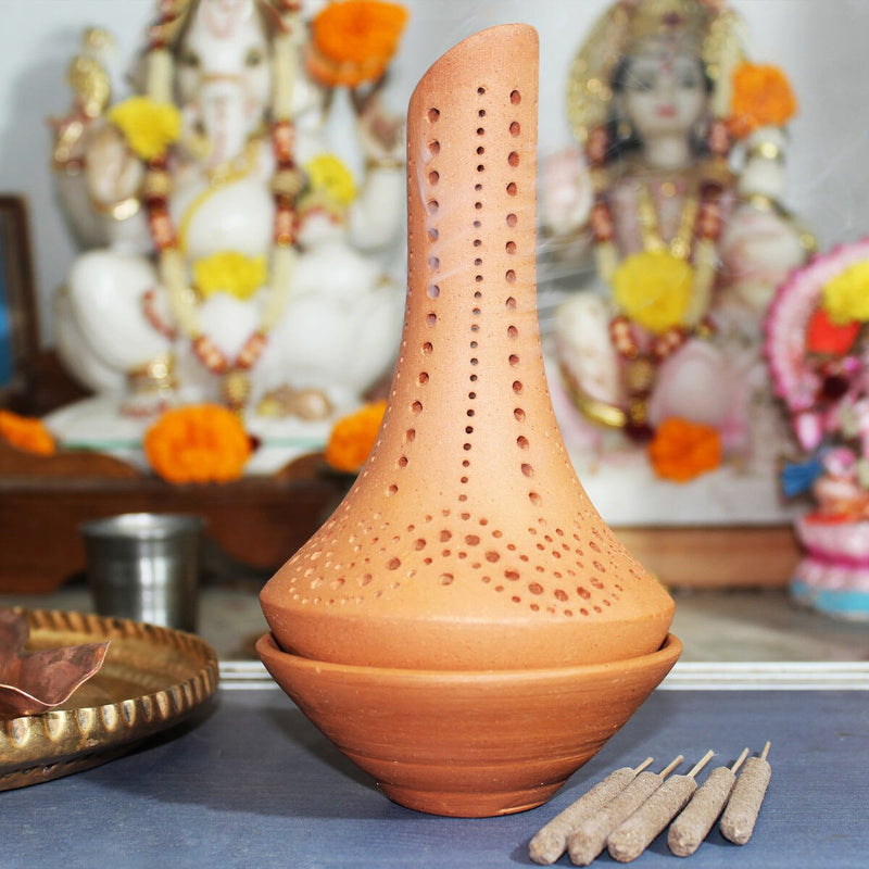 Buy Fountain' Incense Stick Stand with Pure Dhu (Tural Resin)- 100 pcs | Shop Verified Sustainable Pooja Needs on Brown Living™