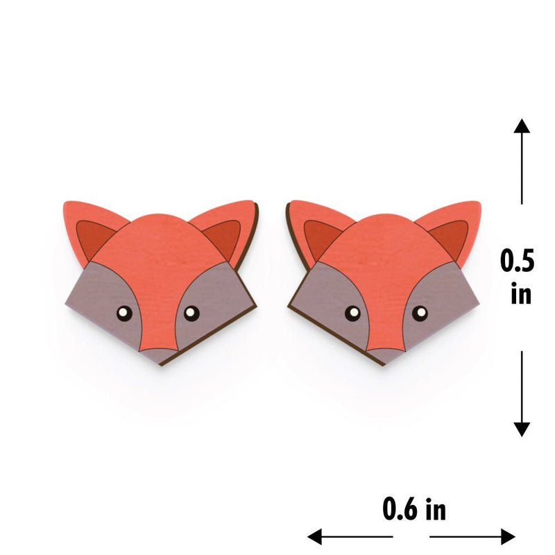 Buy Foxy Hand Painted Wooden Earring | Shop Verified Sustainable Products on Brown Living