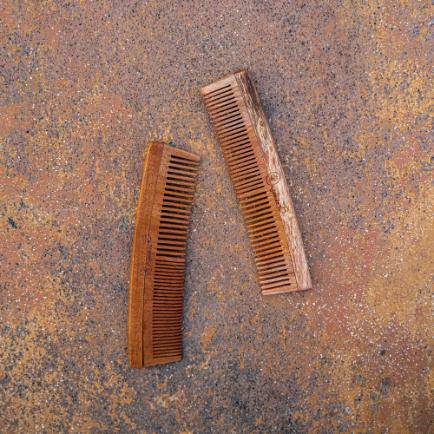 Buy Full Neem Comb - Narrow and Wide - for Styling and Detangling | Shop Verified Sustainable Hair Comb on Brown Living™