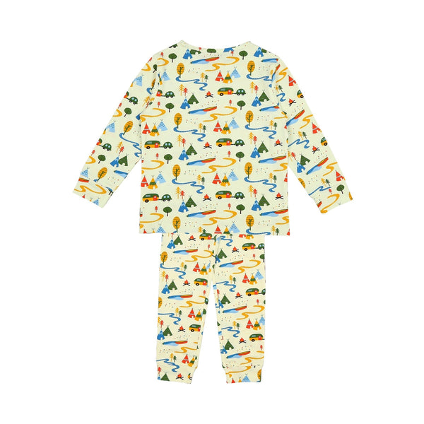 Full Sleeve Cotton Nightsuit- Happy Camping | Verified Sustainable Kids Nightwear on Brown Living™