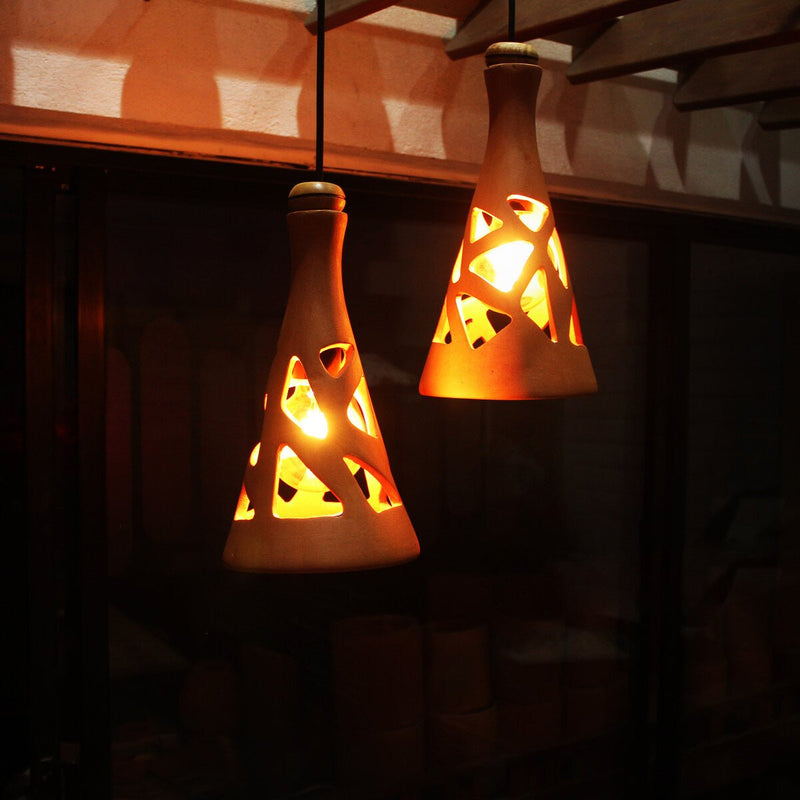 Buy Fun XL3 Handmade Terracotta Ceiling Light- MATRIX Design | Shop Verified Sustainable Lamps & Lighting on Brown Living™