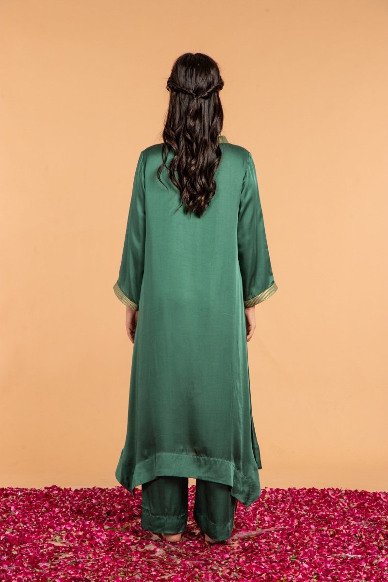 Buy Gehna Modal Satin Asymmetrical Tunic | Shop Verified Sustainable Womens Kurta on Brown Living™