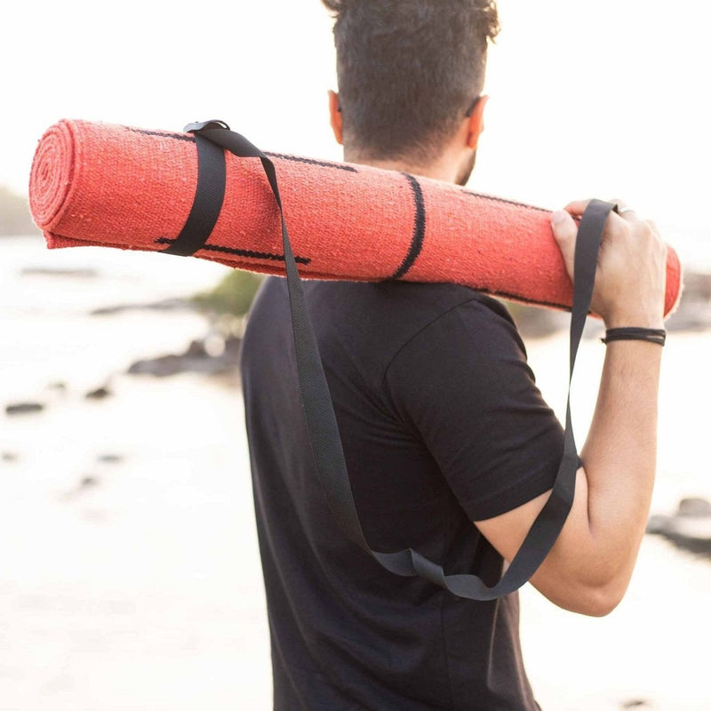 Buy Gemstone Series- 100% Cotton Yoga Mat- Coral Red | Shop Verified Sustainable Yoga Mat on Brown Living™