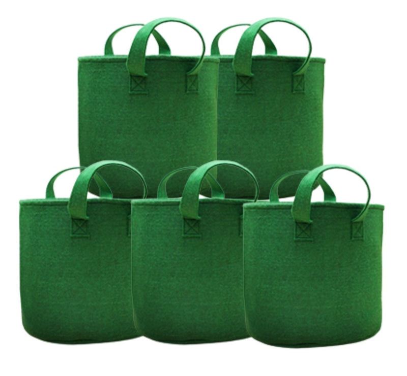 Buy Geo Fabric Grow Bags for Home Garden(Green) - 12x12 inch - Pack5 | Shop Verified Sustainable Pots & Planters on Brown Living™