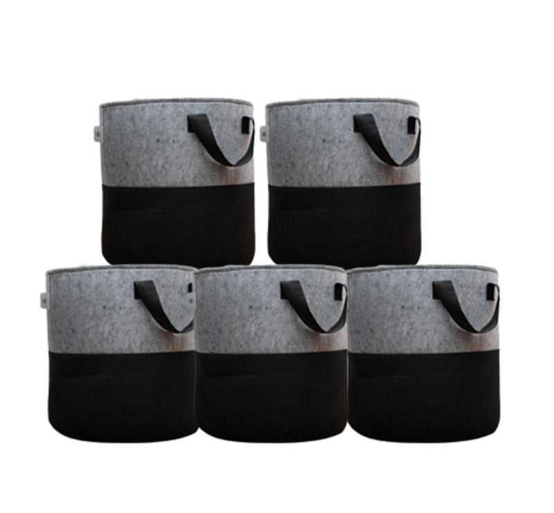 Buy Geo Fabric Grow Bags for Home Garden(GreyBlack) - 12x12 inch - Pack5 | Shop Verified Sustainable Pots & Planters on Brown Living™