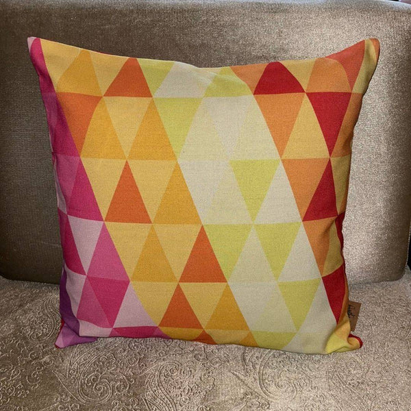 Buy Geometric Cushion Cover | Upcycled Linen | Shop Verified Sustainable Covers & Inserts on Brown Living™