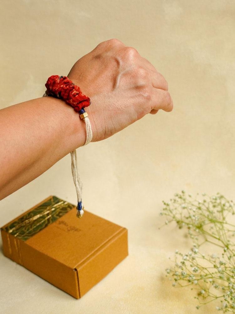 Buy Geru - Upcycled Ajrakh Rakhi | Shop Verified Sustainable Rakhi on Brown Living™