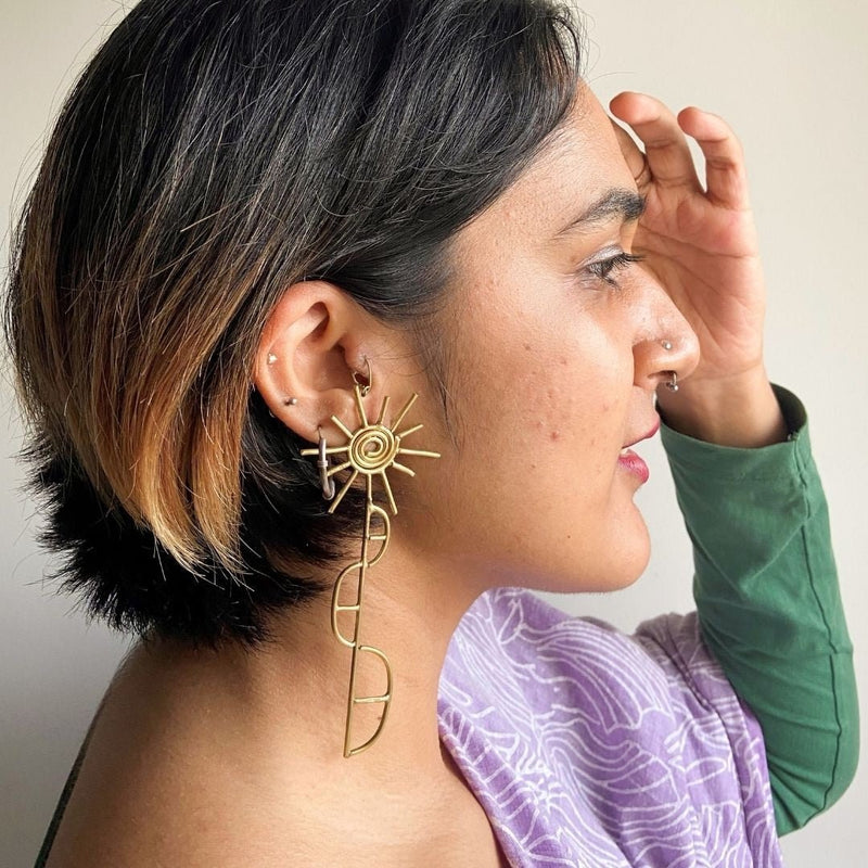 Buy Ghewar Earrings | Shop Verified Sustainable Womens Accessories on Brown Living™