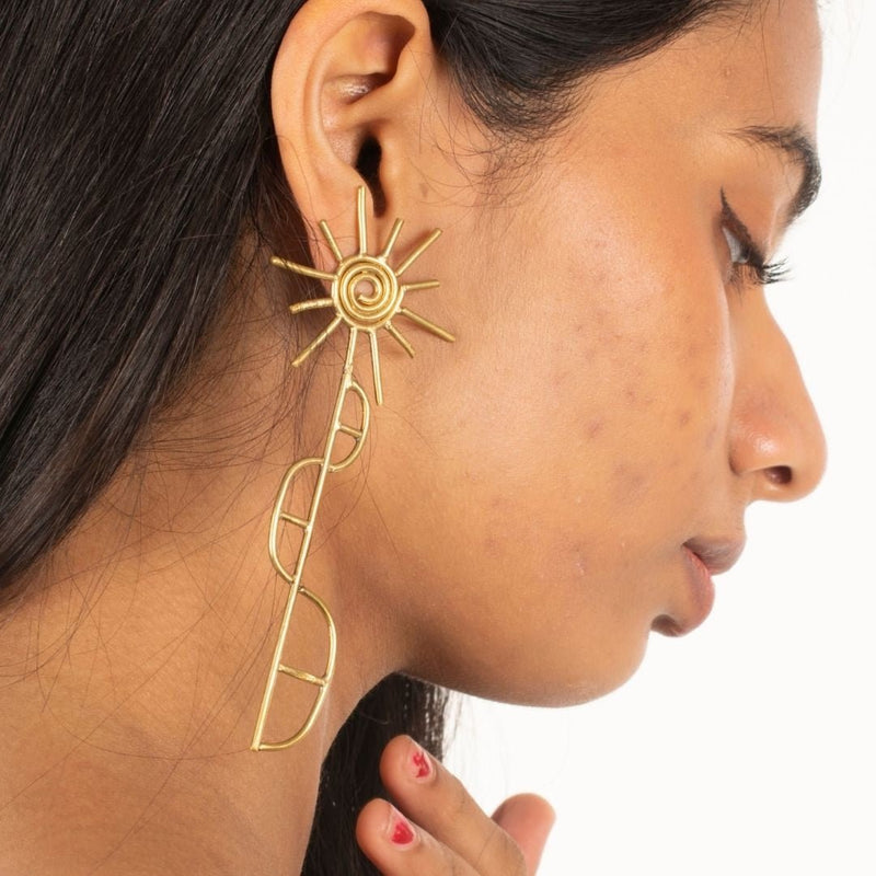 Buy Ghewar Earrings | Shop Verified Sustainable Womens Accessories on Brown Living™