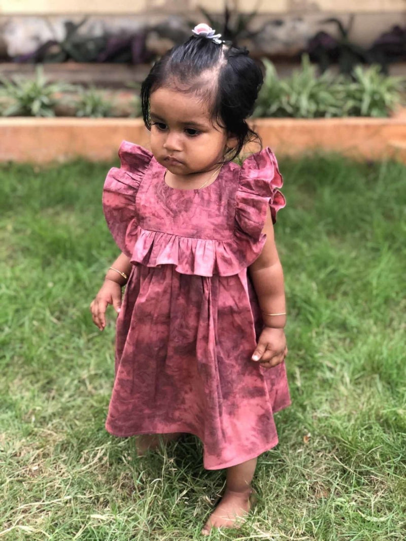 Buy Girls Elisa Dress Maroon | Shop Verified Sustainable Kids Frocks & Dresses on Brown Living™