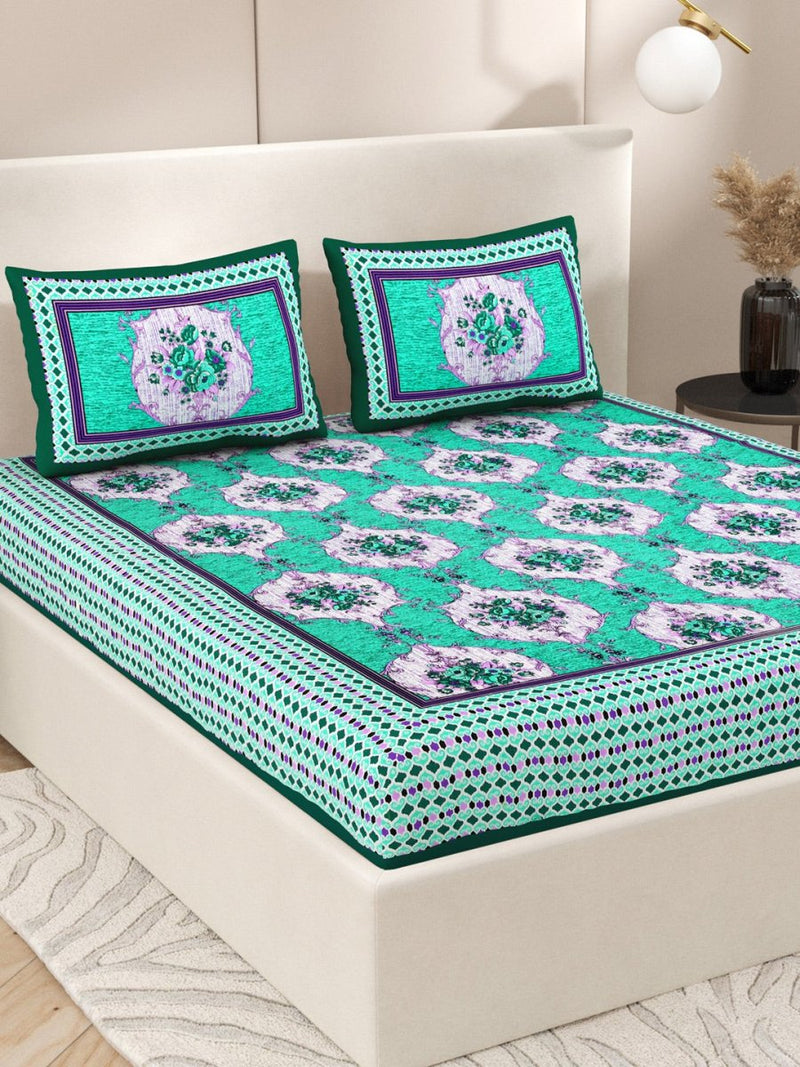 Buy Green Interiors Hand Block Printed Cotton Queen Size Bedding Set | Shop Verified Sustainable Bedding on Brown Living™