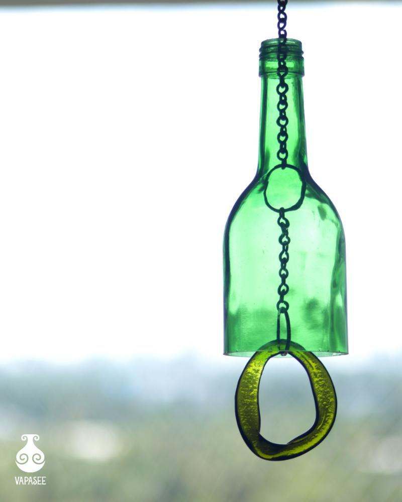 Buy Green Upcycled Wine Bottle Windchime | Shop Verified Sustainable Windchimes & Dreamcatchers on Brown Living™