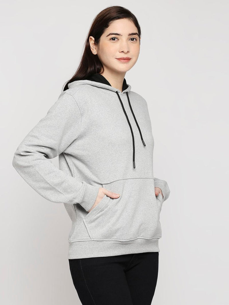 Buy Grey Relaxed Fit Hoodie | Recycled Polyester + Recycled Cotton Blend | Shop Verified Sustainable Womens Sweat Shirt on Brown Living™