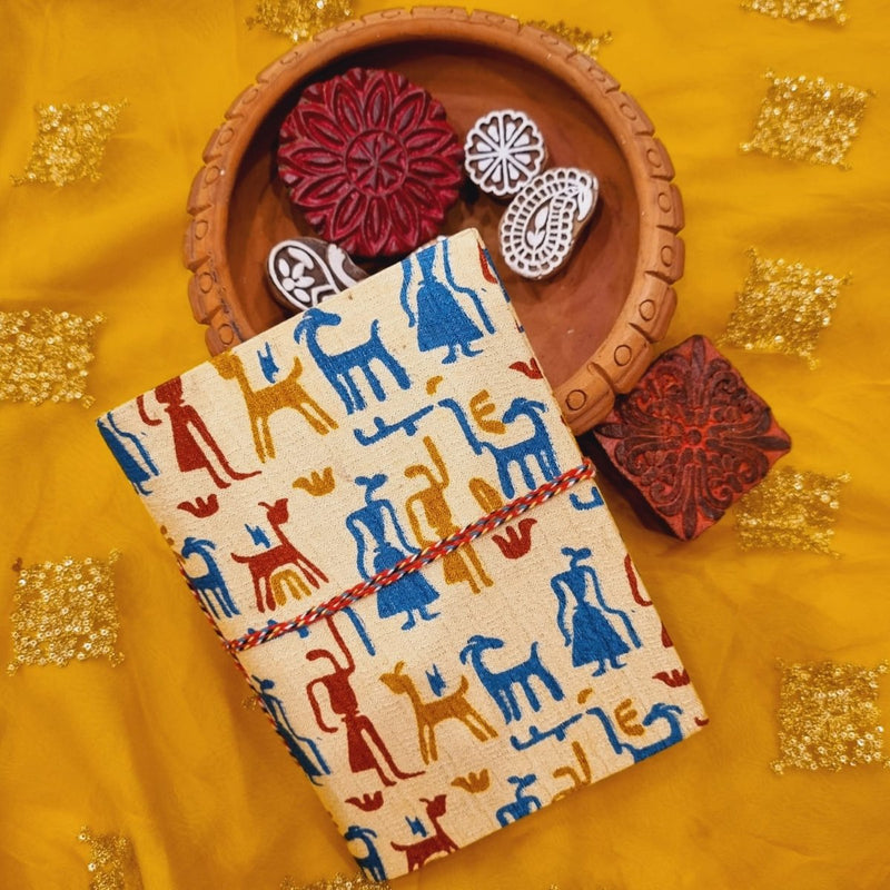 Buy Haathi Ghora - Upcycled Handloom Fabric Journal-Doori | Shop Verified Sustainable Notebooks & Notepads on Brown Living™