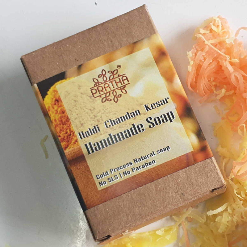 Buy Haldi-Chandan-Kesar | Cold Process Handmade Soap | Shop Verified Sustainable Body Soap on Brown Living™