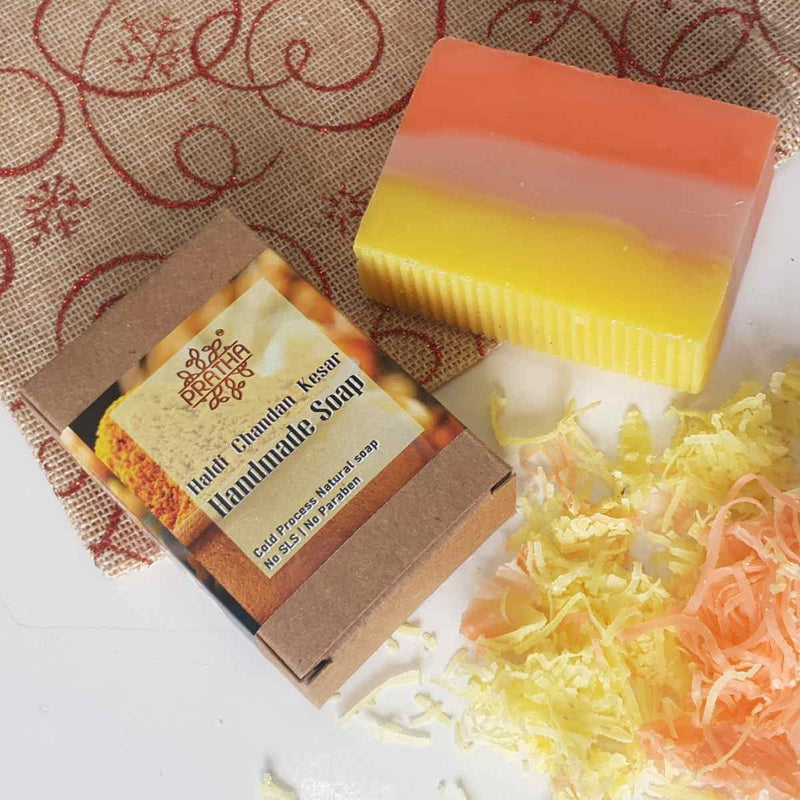 Buy Haldi-Chandan-Kesar | Cold Process Handmade Soap | Shop Verified Sustainable Body Soap on Brown Living™