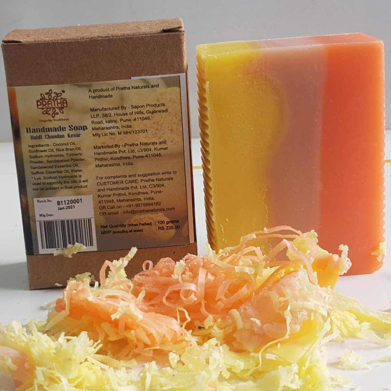 Buy Haldi-Chandan-Kesar | Cold Process Handmade Soap | Shop Verified Sustainable Body Soap on Brown Living™