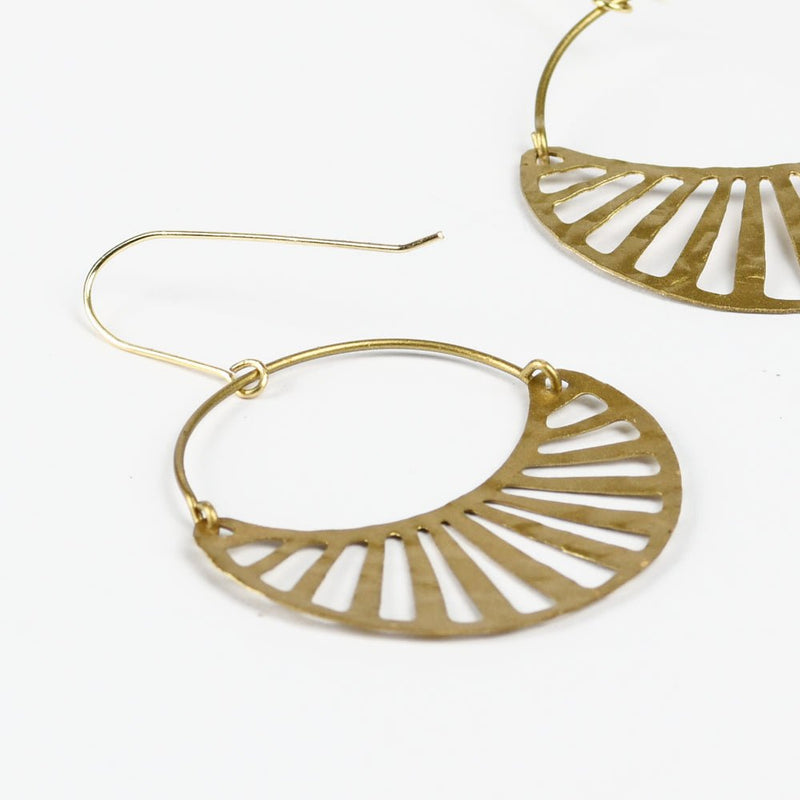 Buy Half Moon Brass Earrings | Shop Verified Sustainable Womens earrings on Brown Living™