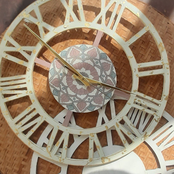 Hand Painted Intricate Wall Clock - Pastel | Verified Sustainable Home Decor on Brown Living™