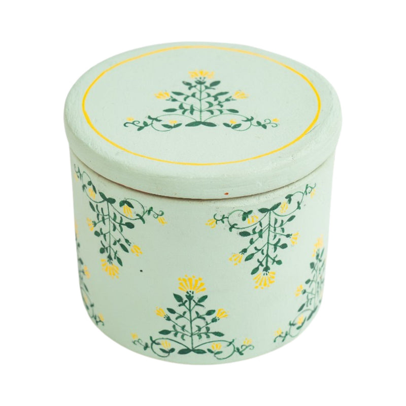 Hand Painted Terracotta Soy Wax Candle With Lid | Verified Sustainable Candles & Fragrances on Brown Living™