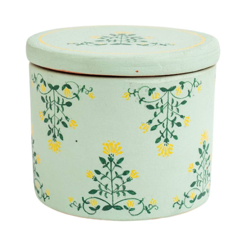 Hand Painted Terracotta Soy Wax Candle With Lid | Verified Sustainable Candles & Fragrances on Brown Living™