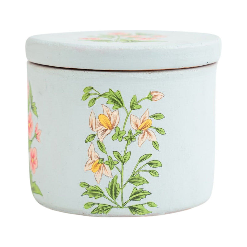 Hand Painted Terracotta Soy Wax Candle With Lid | Verified Sustainable Candles & Fragrances on Brown Living™