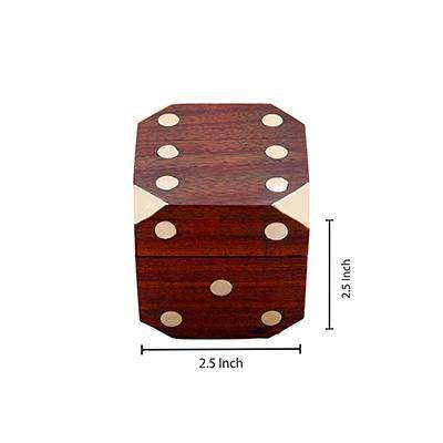 Buy Handcrafted Wooden Box and 5 Dice Set Paperweight Puzzles | Shop Verified Sustainable Paperweights on Brown Living™