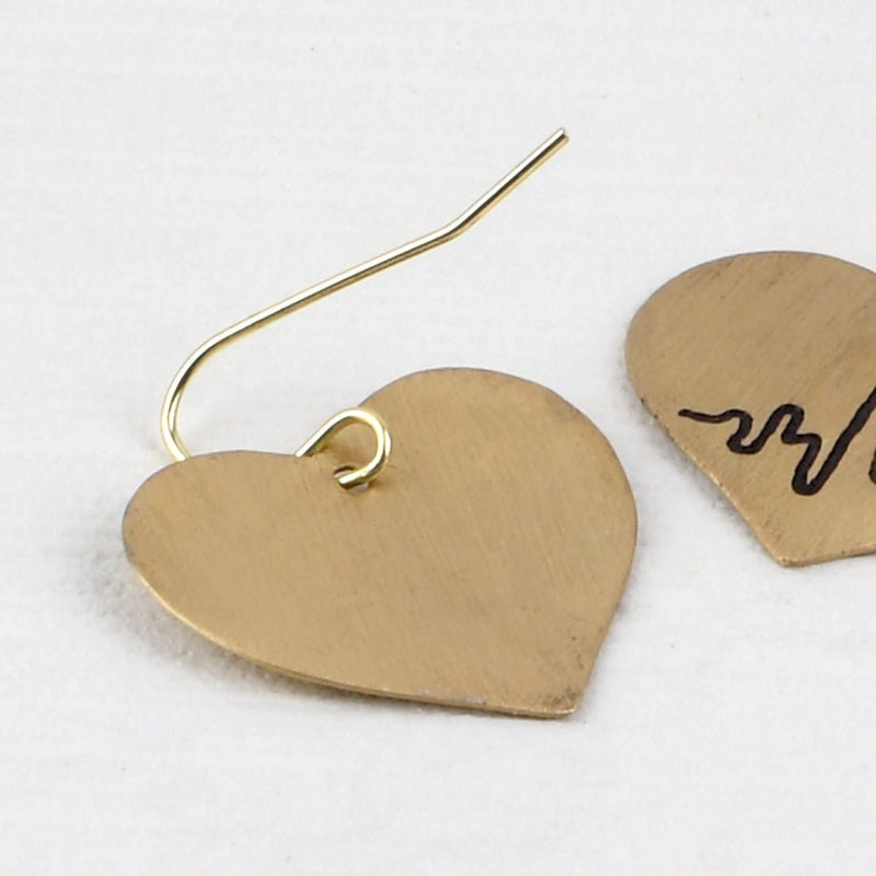 Buy Handcrafted Brass Heart Shaped Earrings | Shop Verified Sustainable Womens earrings on Brown Living™