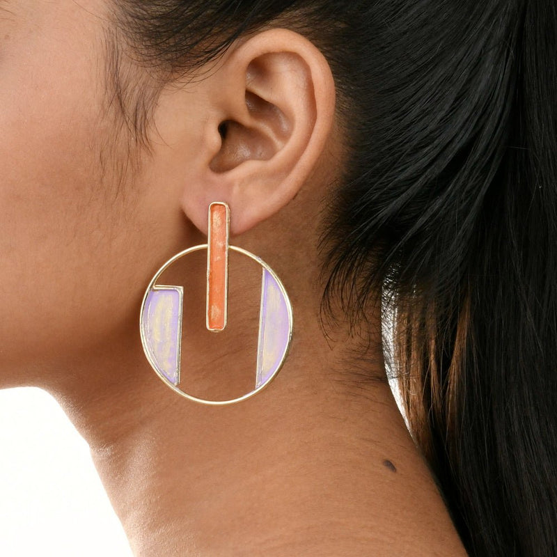 Buy Handcrafted Brass Orange Stud Earring | Shop Verified Sustainable Womens earrings on Brown Living™