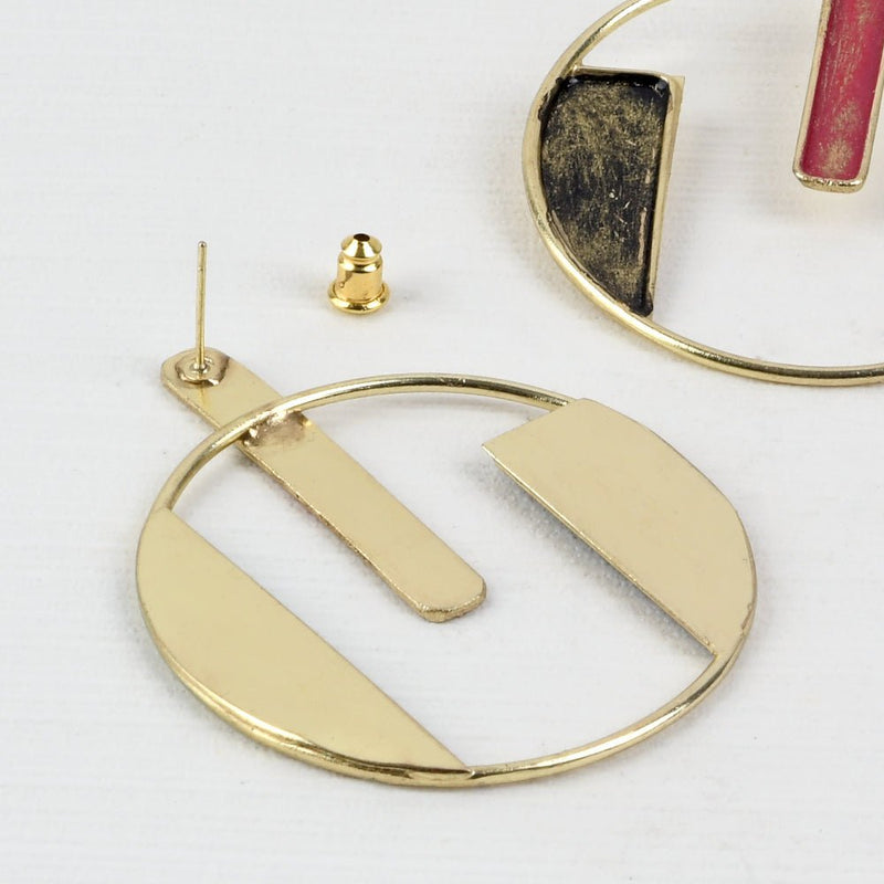 Buy Handcrafted Brass Stud Earring | Shop Verified Sustainable Womens earrings on Brown Living™