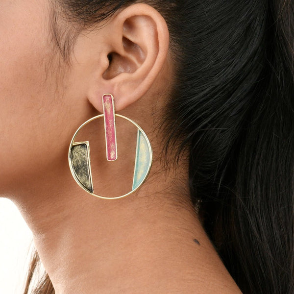 Buy Handcrafted Brass Stud Earring | Shop Verified Sustainable Womens earrings on Brown Living™