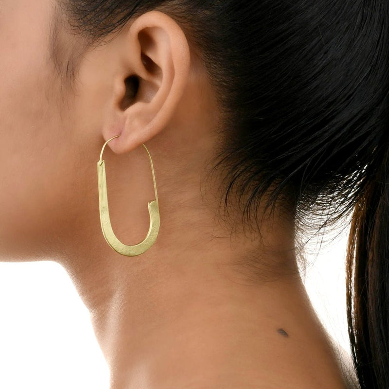 Buy Handcrafted Brass U Shape Earrings | Shop Verified Sustainable Womens earrings on Brown Living™