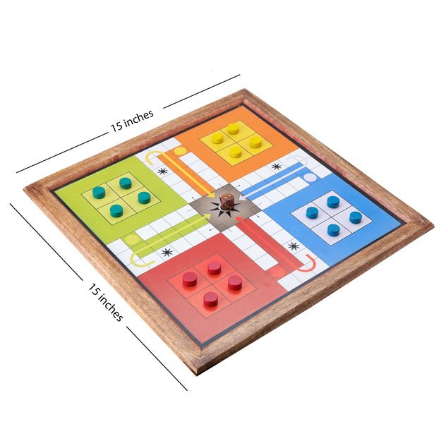 Buy Handmade Wooden 2 in 1 Magnetic Ludo Snakes and Ladders Set | Shop Verified Sustainable Learning & Educational Toys on Brown Living™