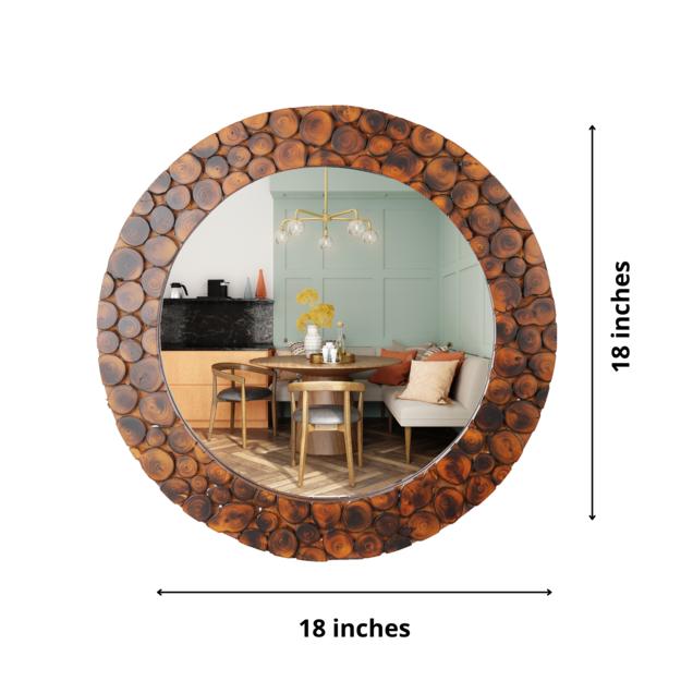 Buy Handmade Wooden Wall Mounted Mirror for Wall Decoration | Shop Verified Sustainable Wall Decor on Brown Living™