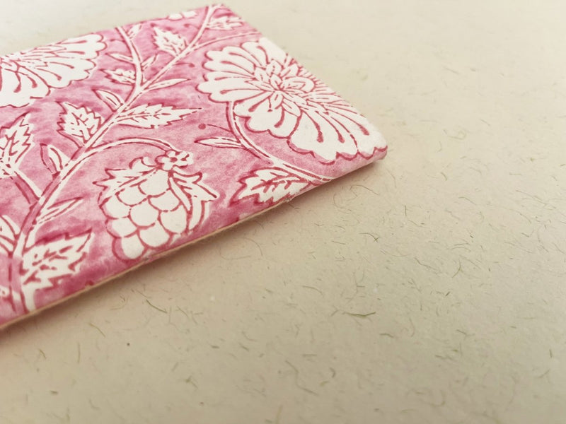 Buy Handmade pink block print journal | Eco - friendly notebook, Sustainable, Upcycled cotton rag paper | Shop Verified Sustainable Notebooks & Notepads on Brown Living™