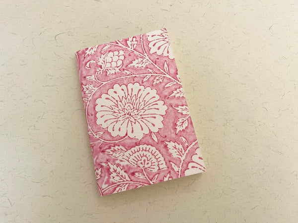 Buy Handmade pink block print journal | Eco - friendly notebook, Sustainable, Upcycled cotton rag paper | Shop Verified Sustainable Notebooks & Notepads on Brown Living™